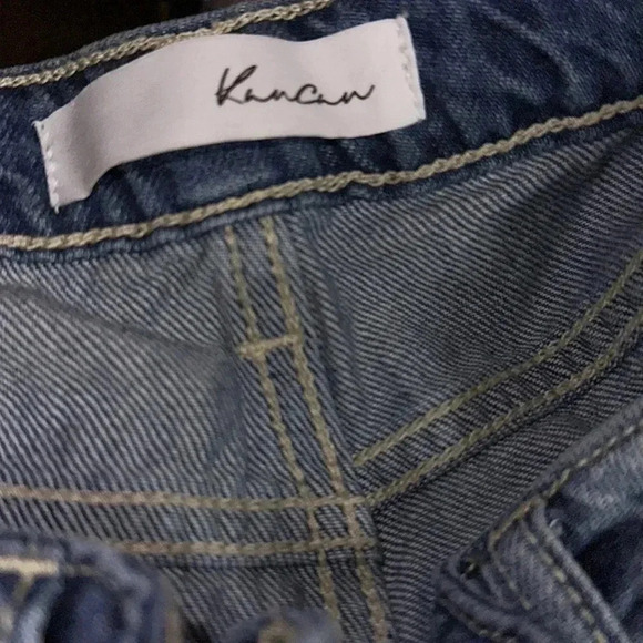 Kancan Medium Wash Cropped Distressed Jeans Size 5/26 - Picture 5 of 5
